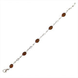 Baltic Amber Sterling Silver Bracelet in Multi color,  shape