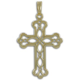 14 Karat Gold Plated Ornate Cross Pendant in Gold color,  shape