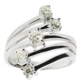 5 Row CZ Sterling Silver Ring (Size 7) in Silver color