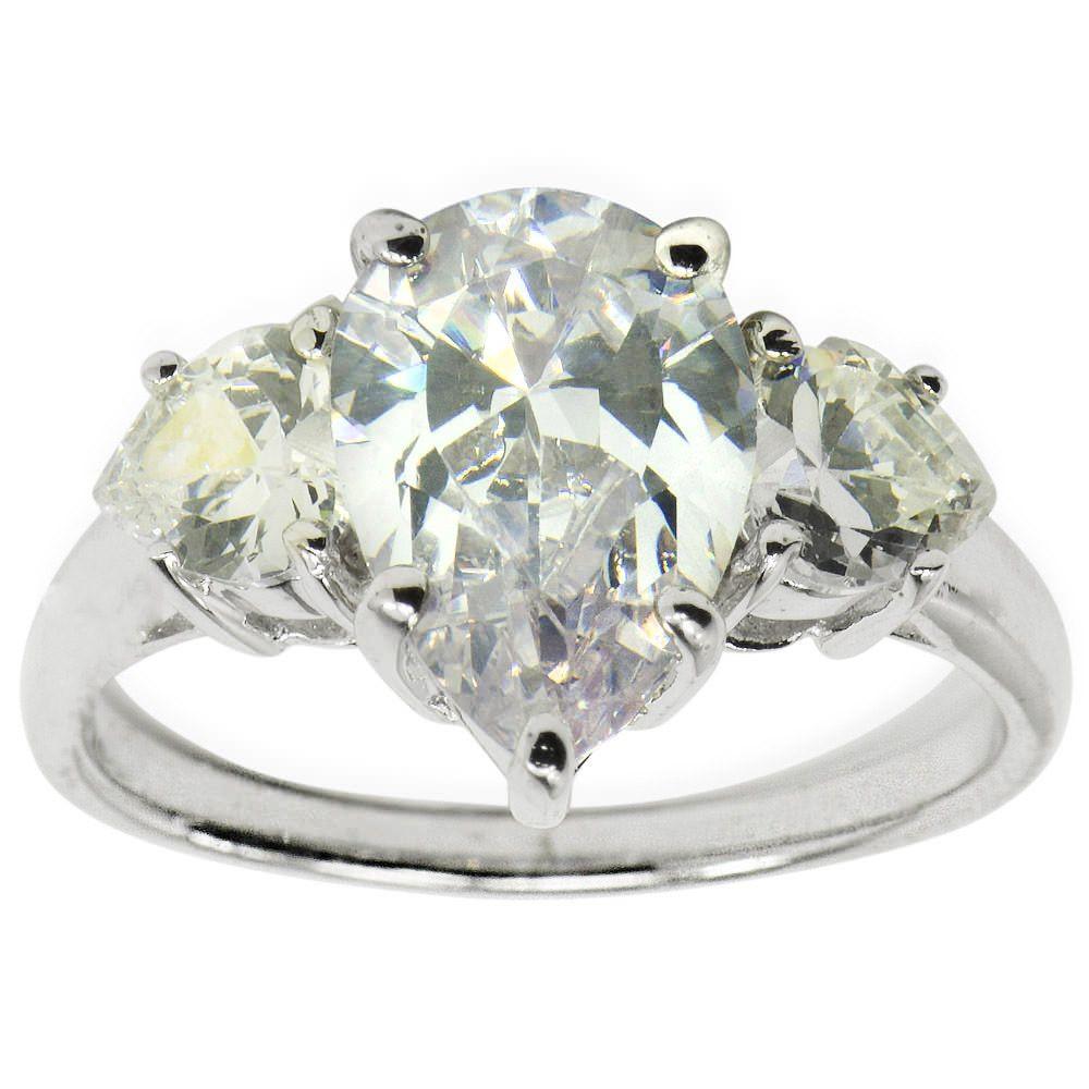 Pear Shape Lavender Sterling Silver Ring (Size 7) in Silver color