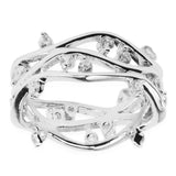 Open Band CZ Sterling Silver Ring (Size 7) in Silver color,  shape