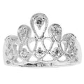 Tiara CZ Sterling Silver Ring (Size 7) in Silver color