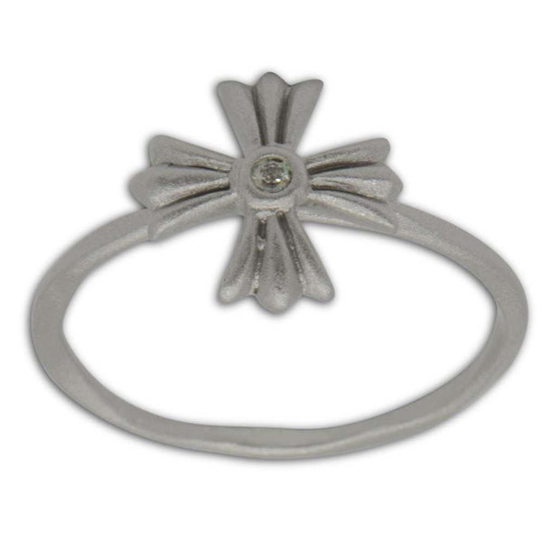 Satin Finish Cross Sterling Silver Ring (Size 7) by BestPysanky