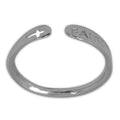 Inspirational Faith & Cross Sterling Silver Adjustable Band in Silver color