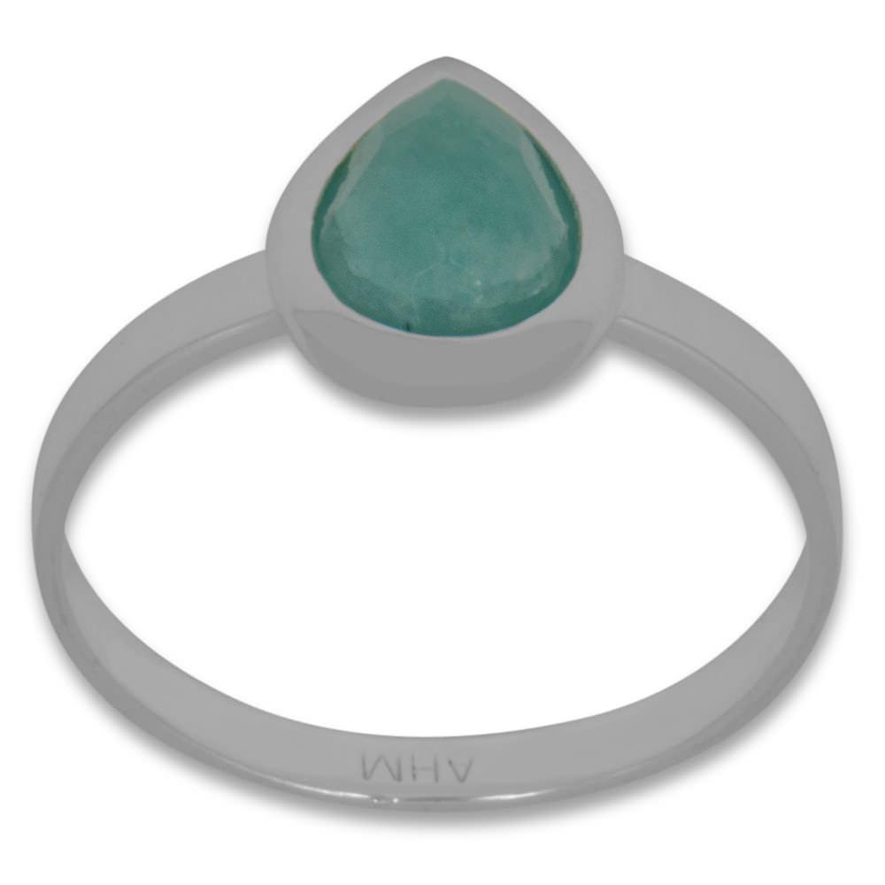 Faceted Amazonite Sterling Silver Ring (Size 7) in Silver color