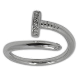 Nail Around Sterling Silver Ring (Size 7) in Silver color,  shape