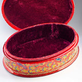 Oriental Flowers Wooden Jewelry Box , dimensions in inches: 10.5 x 7.5 x 3.5