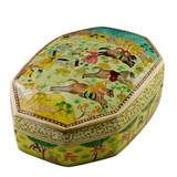 Indian Mughal Dynasty Oriental Wooden Jewelry Box 9.5 Inches X 7 Inches in Multi color
