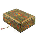 Asian Mountain Flowers Oriental Wooden Jewelry Box 10 Inches X 7 Inches in Multi color Rectangular