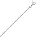 Box Sterling Silver Chain (1mm) 18 Inches in Silver color