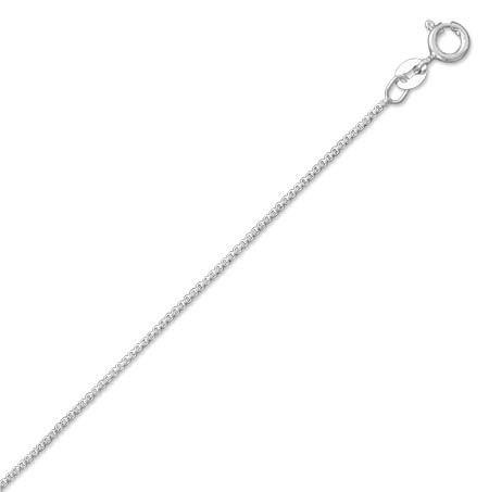 Box Sterling Silver Chain (1mm) 18 Inches in Silver color