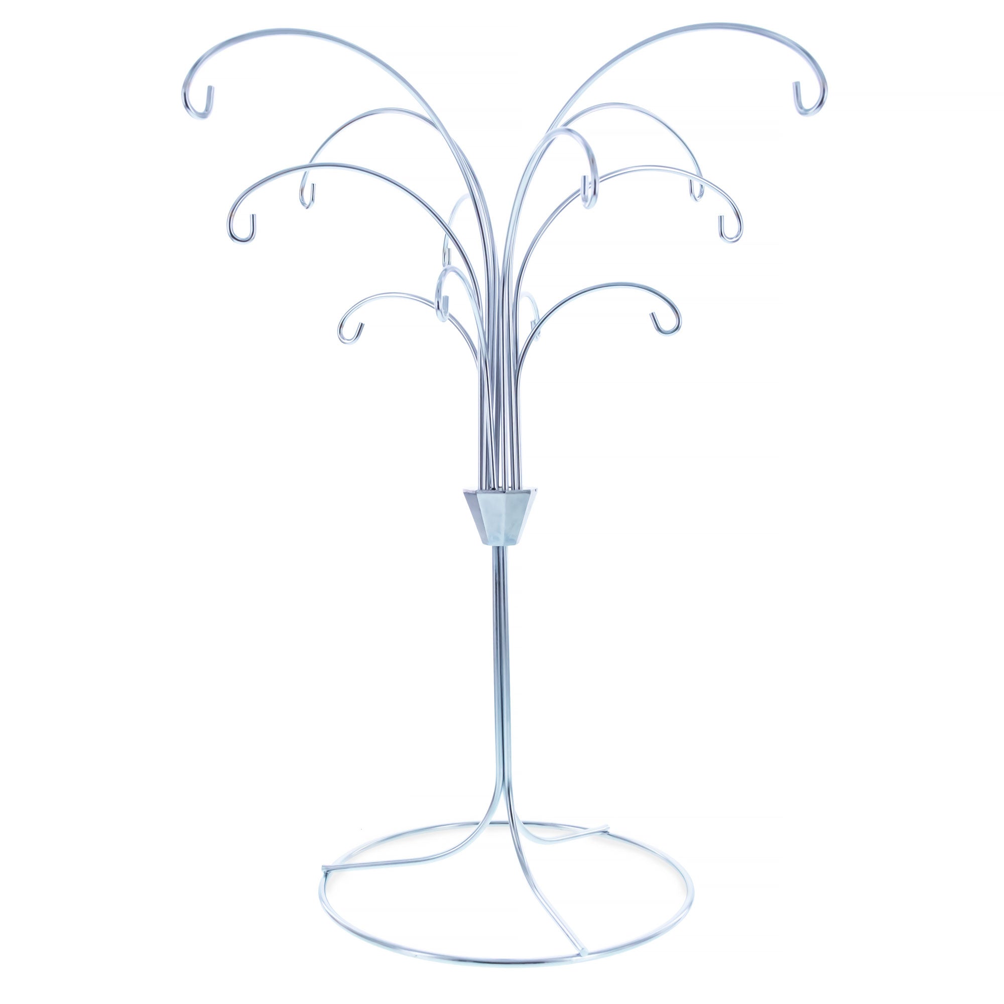 12-Arm Spiral Fountain Brass Silver Metal Ornament Stand Display 11.5 Inches (Taiwan) in Silver color