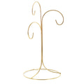 3-Arm 3-Tier Gold Brass Metal Ornament Stand Display 10.75 Inches (Taiwan) in Gold color