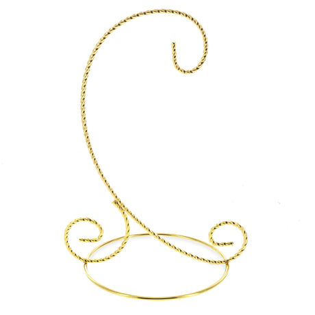 Twisted Wire Gold Metal Ornament Stand Display 7.2 Inches (Taiwan)Taiwan , dimensions in inches: 7 x 5 x 5