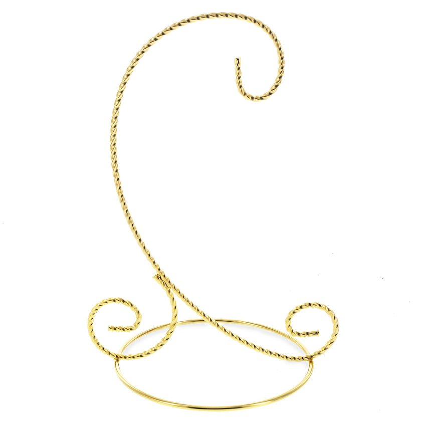 Twisted Wire Gold Metal Ornament Stand Display 7.2 Inches (Taiwan)Taiwan , dimensions in inches: 7 x 5 x 5