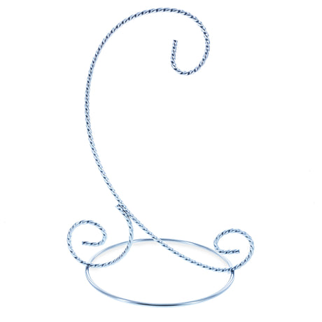 Twisted Wire Silver Metal Ornament Stand Display 7.2 Inches (Taiwan)Taiwan , dimensions in inches: 7 x 5 x 5