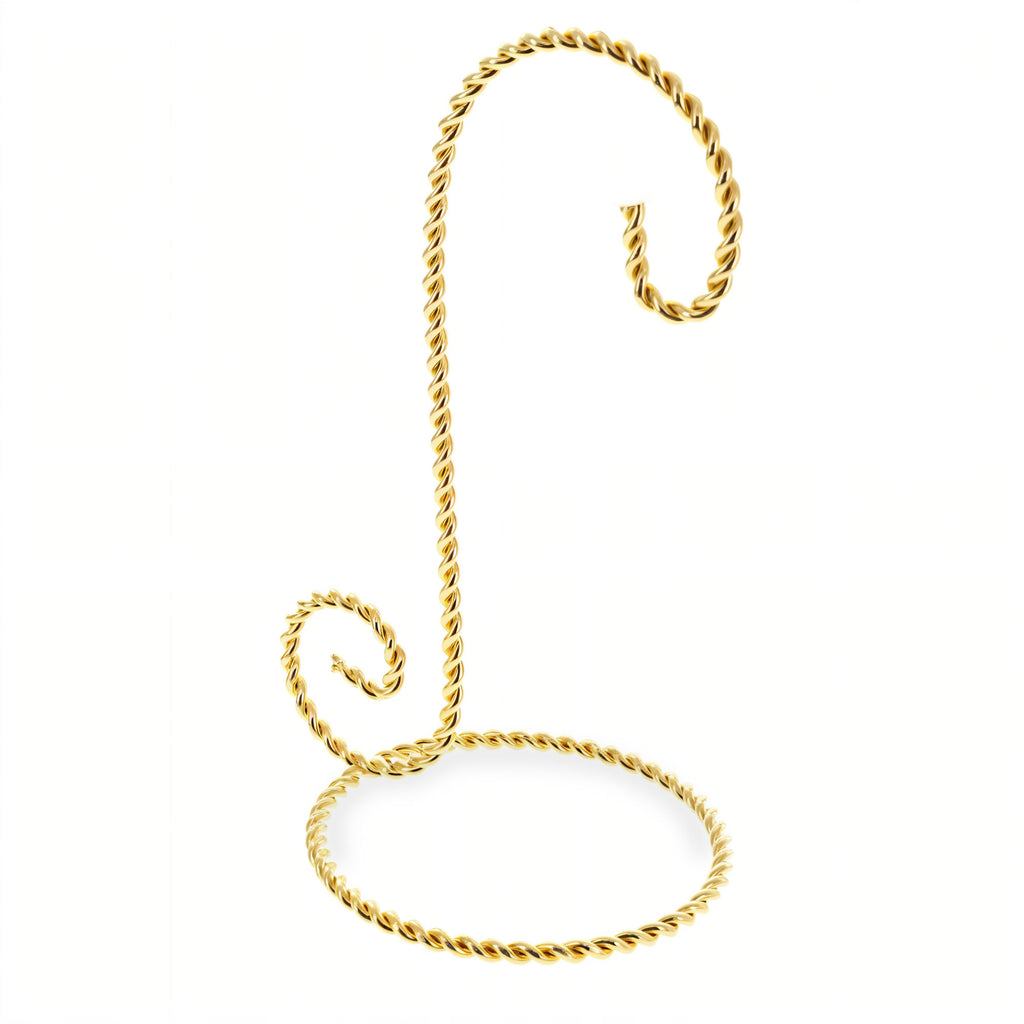 Small Twisted Gold Wire Ornament Stand Display 5.75 Inches (Taiwan)Taiwan , dimensions in inches: 7 x 4 x 4
