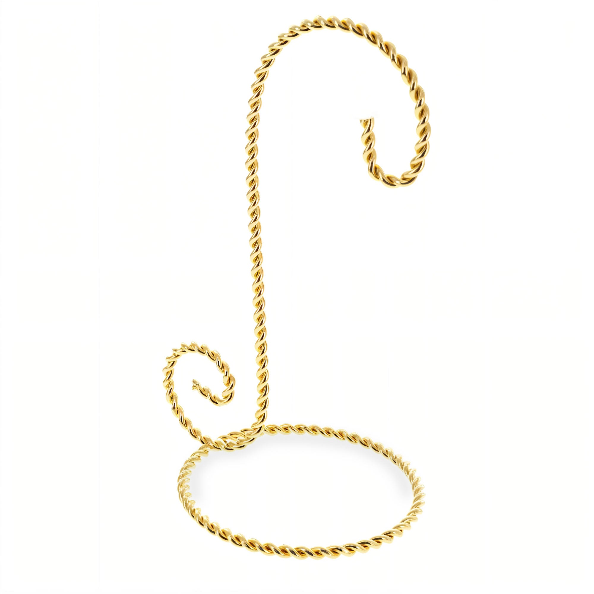 Small Twisted Gold Wire Ornament Stand Display 5.75 Inches (Taiwan)Taiwan , dimensions in inches: 7 x 4 x 4