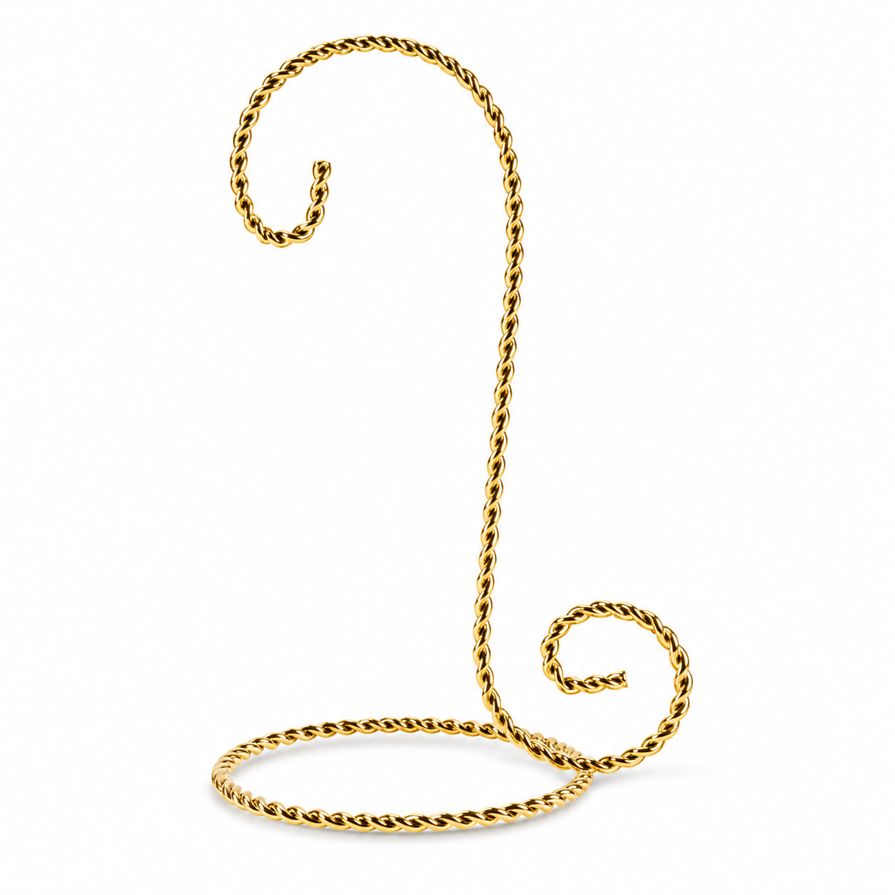 Curved Hook Metal Display Stand for Small Ornaments 5.75 Inches (Taiwan) in Gold color