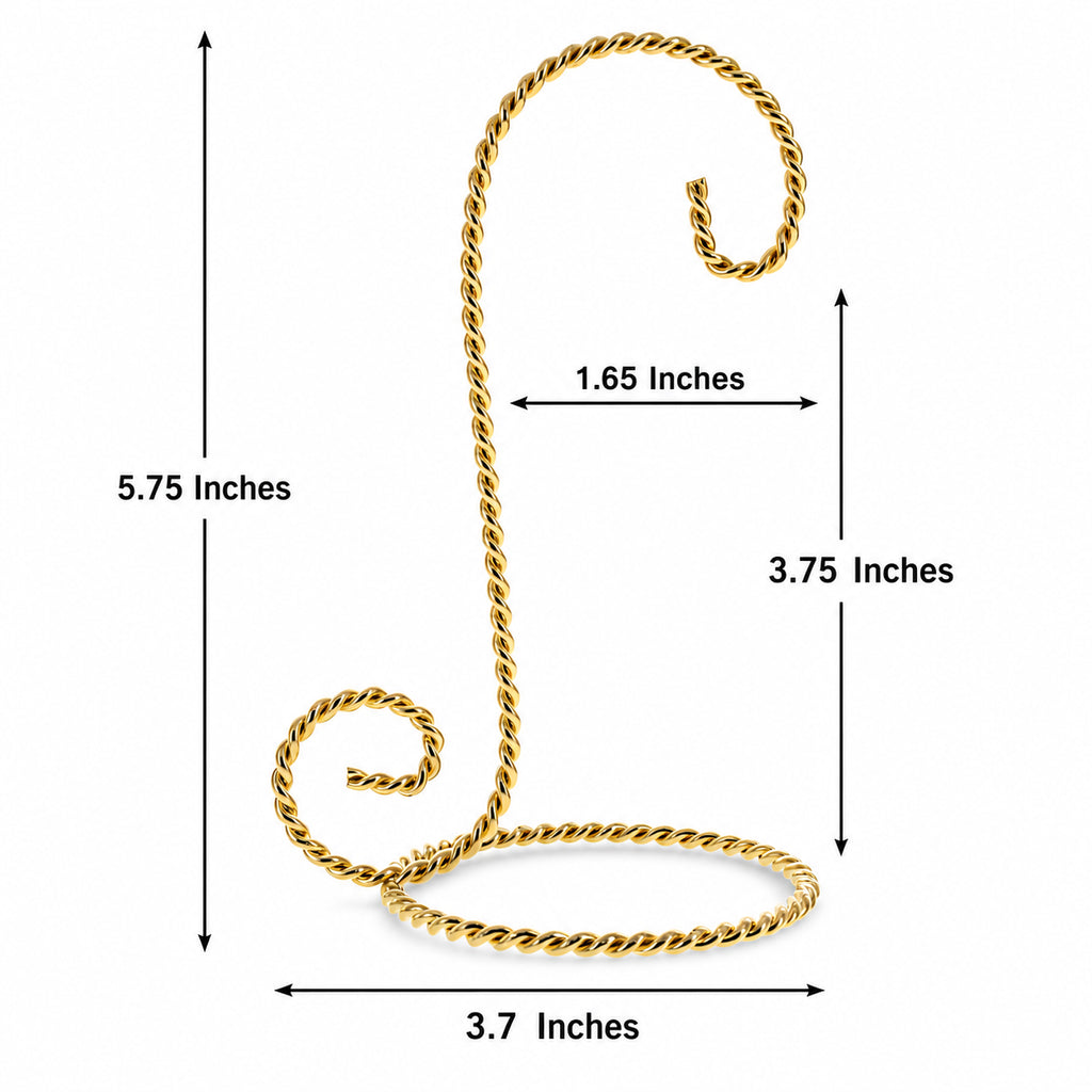 Curved Hook Metal Display Stand for Small Ornaments 5.75 Inches (Taiwan)Taiwan , dimensions in inches: 7 x 4 x 4