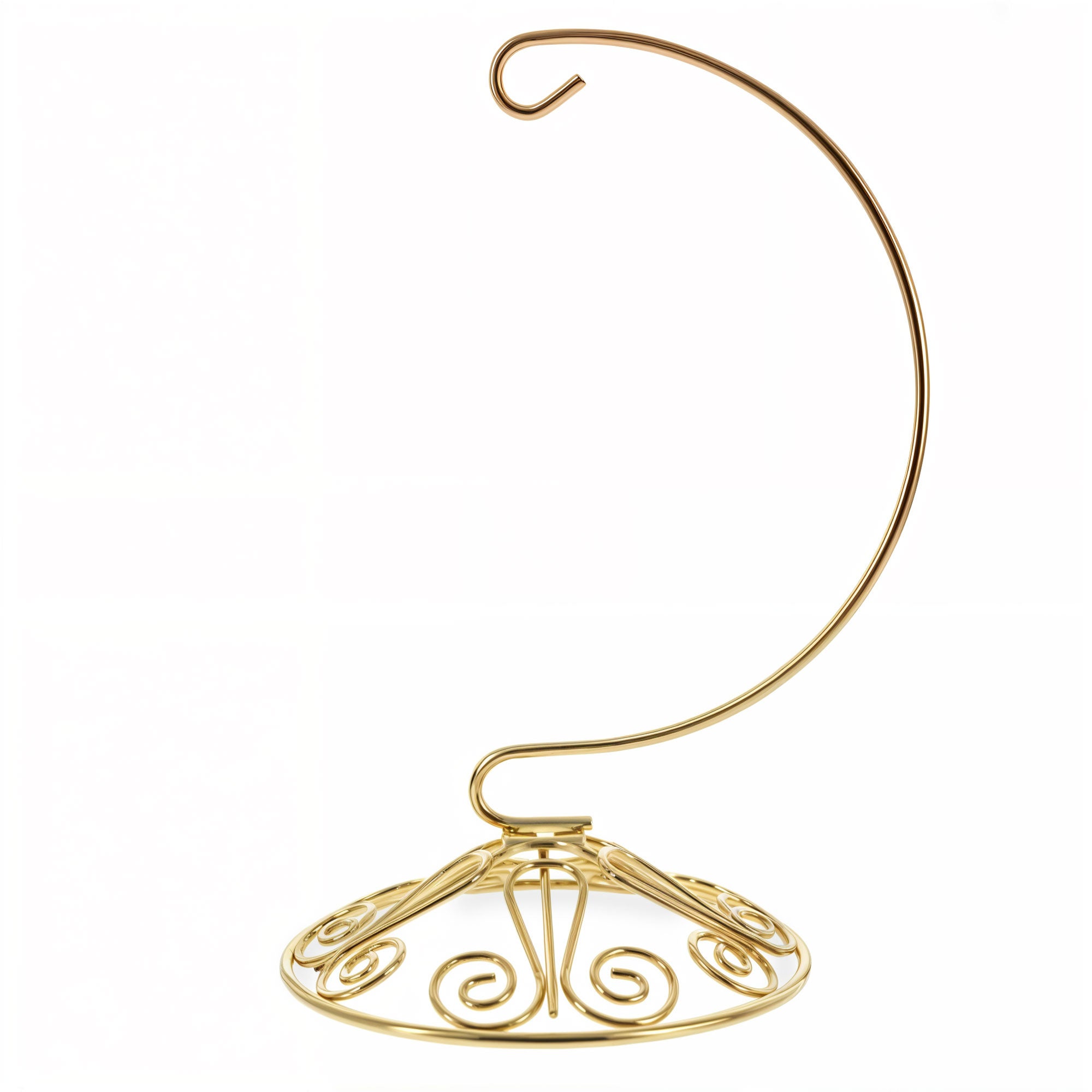 Curved Gold Wire Swirl Base Ornament Stand Display 7 Inches (Taiwan) in Gold color