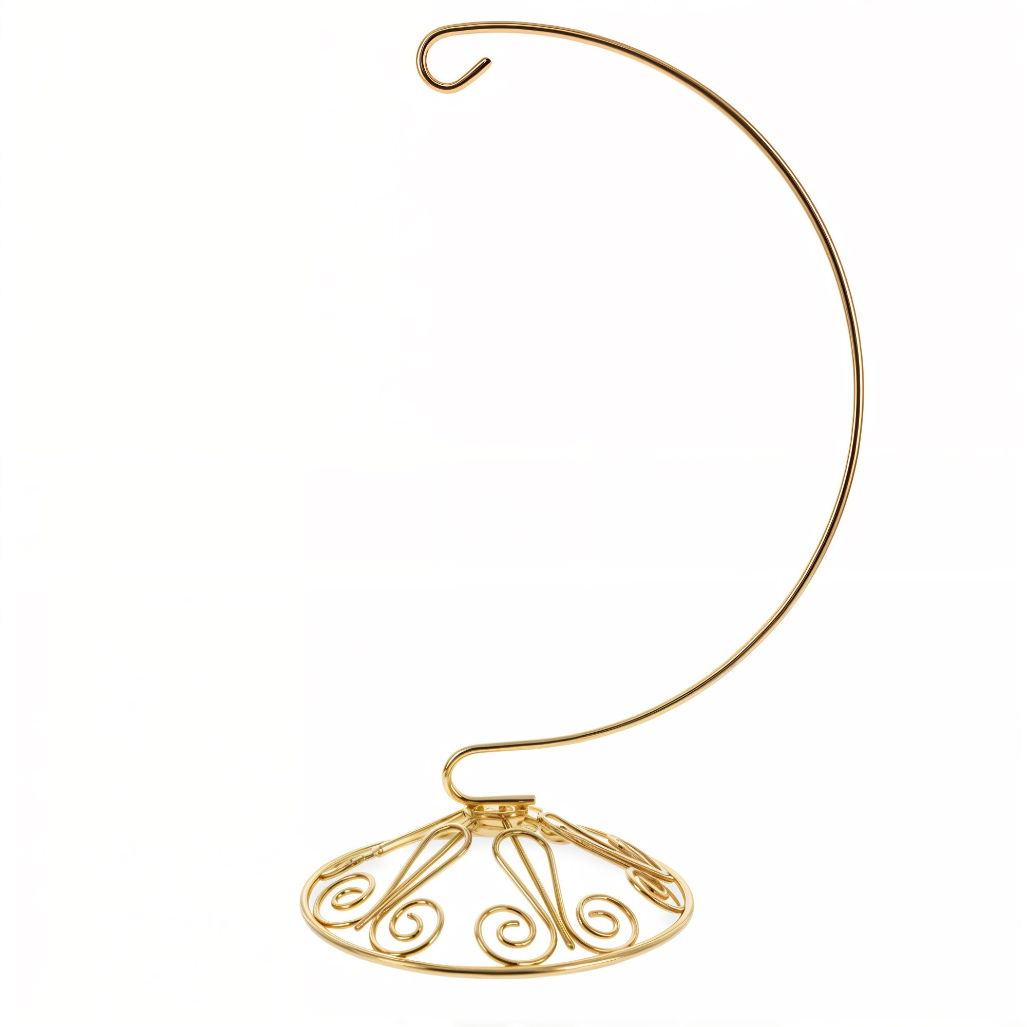 Curved Gold Wire Swirl Base Ornament Stand Display 8.75 Inches (Taiwan) in Gold color
