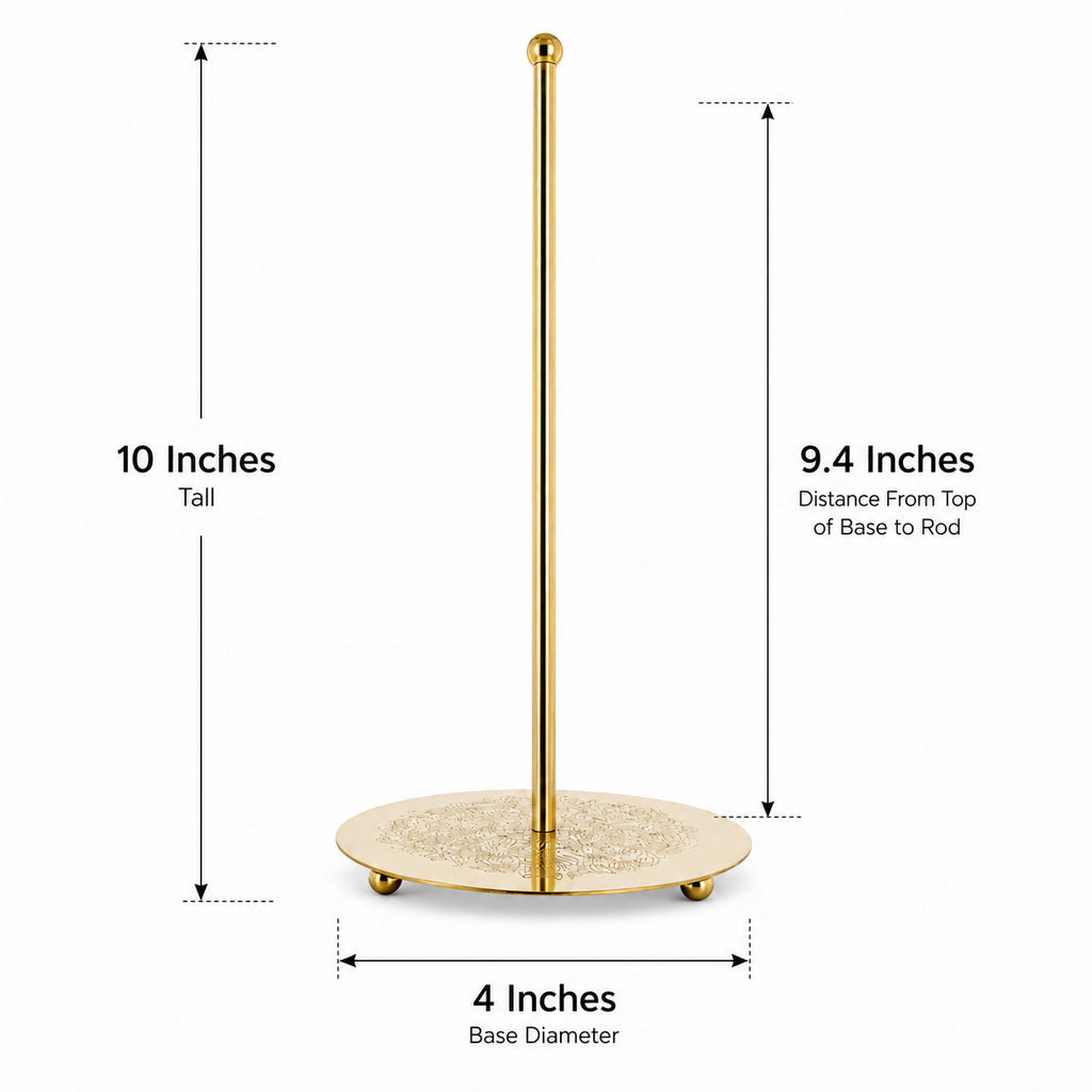BestPysanky online gift shop sells tree topper stand gold metal display ornament holder tabletop decor holiday rod sturdy base brass finish vintage style Christmas wedding mantel shelf centerpiece support