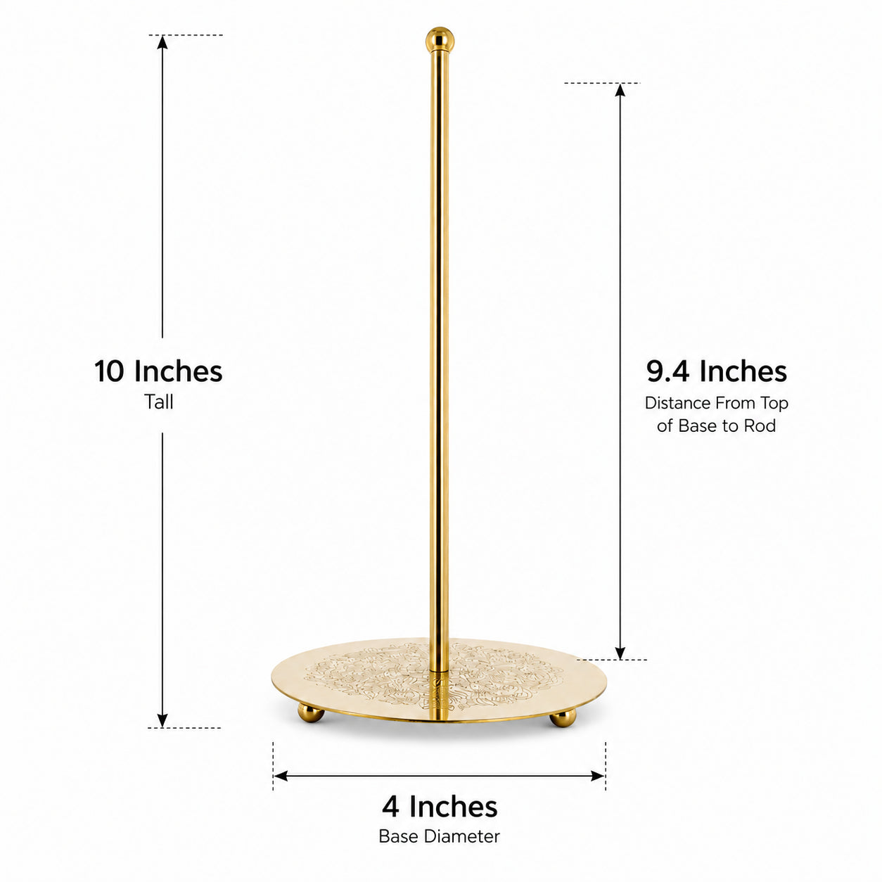 BestPysanky online gift shop sells tree topper stand gold metal display ornament holder tabletop decor holiday rod sturdy base brass finish vintage style Christmas wedding mantel shelf centerpiece support