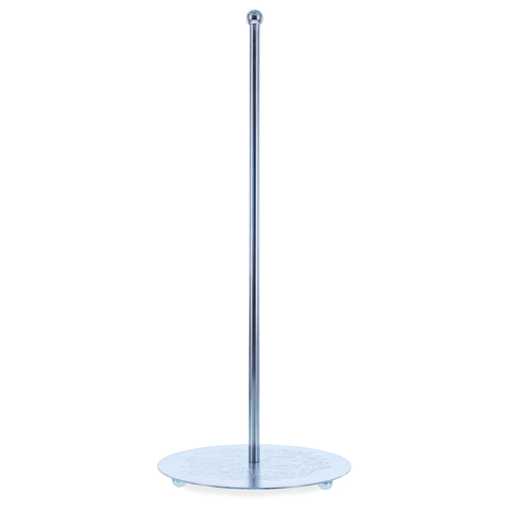 Ornate Silver Metal Rod Tree Topper Stand Display Stand 10 Inches (Taiwan) in Silver color