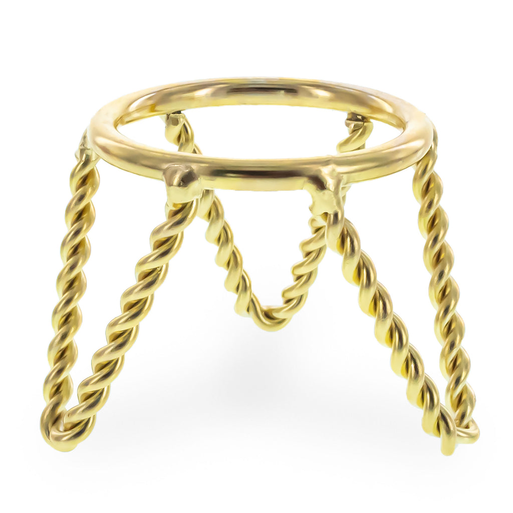 Twisted Wire Gold Metal Egg Sphere Crystals Stand Holder Display Tripod 1.6 Inches (Taiwan) in Gold color