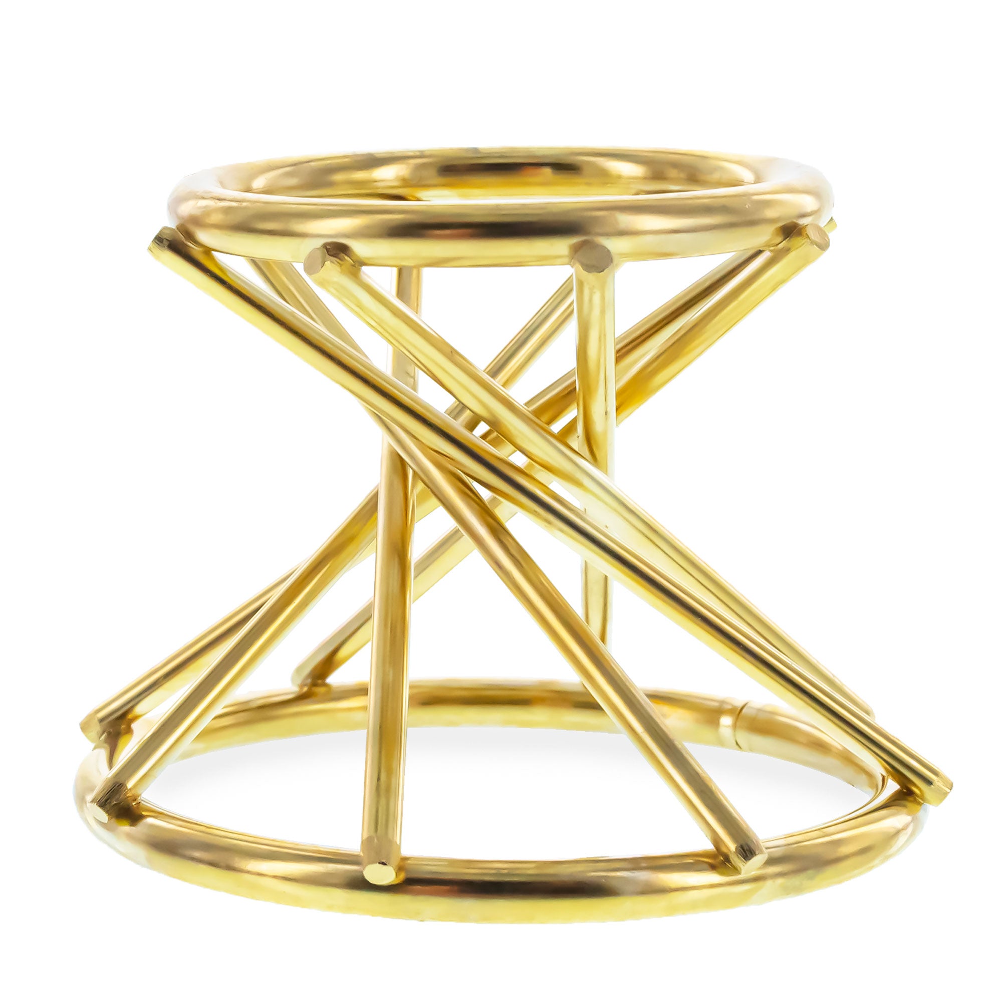 Reversable Contemporary Gold Wire Metal Egg Sphere Crystals Stand Holder Display 1.7 Inches (Taiwan) in Gold color