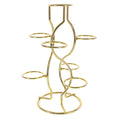 7-Ring 3-Tier Gold Wire Metal Sphere Crystals Egg Stand Holder Display 7.4 Inches (Taiwan) in Gold color