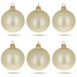Glass Set of 6 Champagne Solid Color Glass Christmas Ornaments 3.25 Inches in Beige color Round