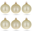 Set of 6 Champagne Solid Color Glass Christmas Ornaments 3.25 Inches in Beige color, Round shape