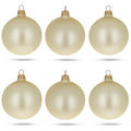Set of 6 Beige Glass Ball Christmas Ornaments 3.25 Inches in Beige color Round