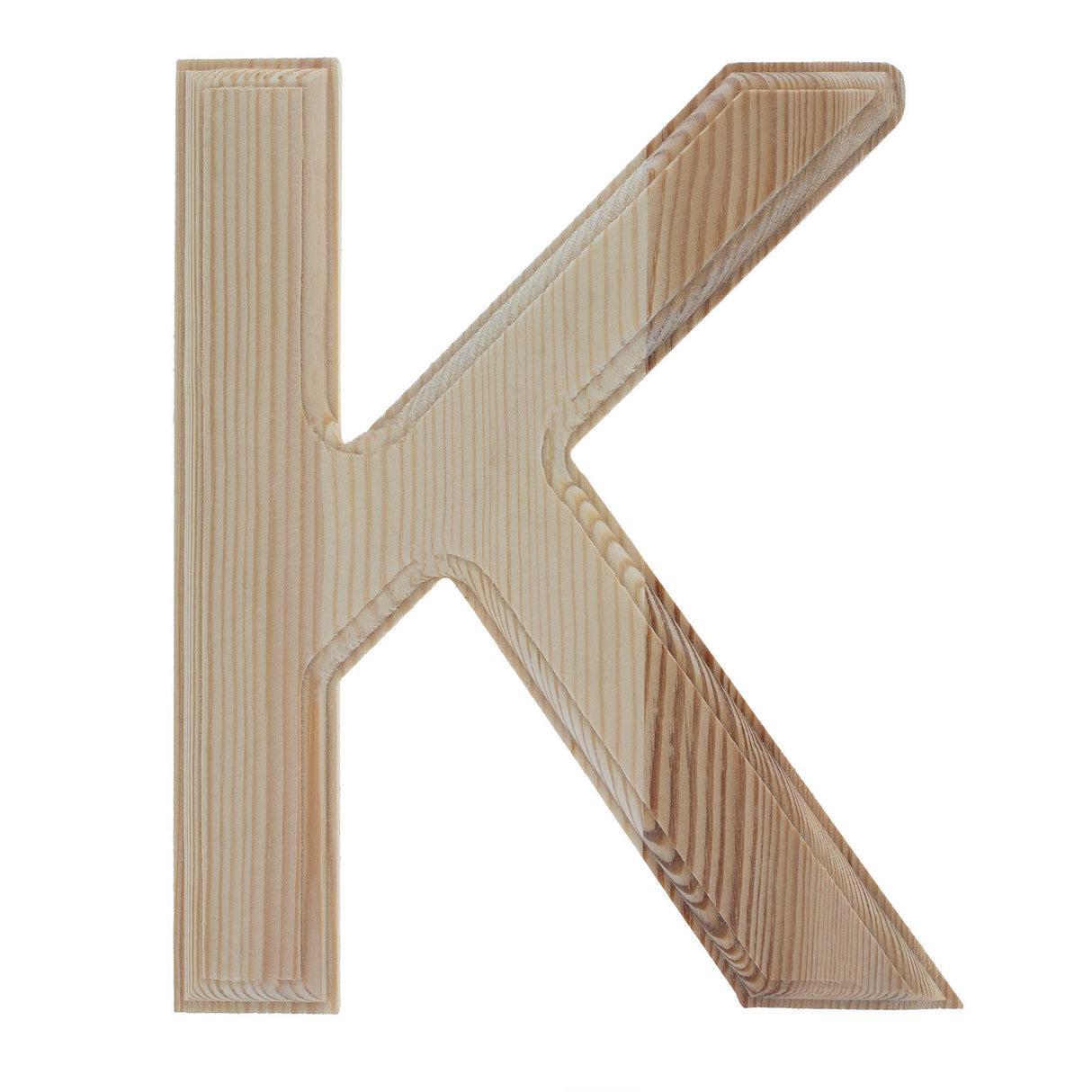 Wood Unfinished Wooden Arial Font Letter K (6.25 Inches) in Beige color
