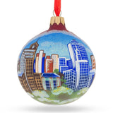 Memphis, Tennessee Glass Ball Christmas Ornament 3.25 Inches in Blue color, Round shape