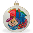 All Aboard the Joy Express: Happy Choo-choo Train Blown Glass Ball Christmas Ornament 4 Inches in White color, Round shape