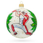 Gridiron Glory: Football Player in Action Blown Glass Ball Christmas Sports Ornament 4 Inches in White color, Round shape