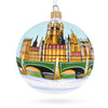 Glass Big Ben, London, Great Britain Glass Ball Christmas Ornament 3.25 Inches in White color Round