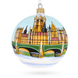 Big Ben, London, United Kingdom Glass Ball Christmas Ornament 3.25 Inches in White color Round