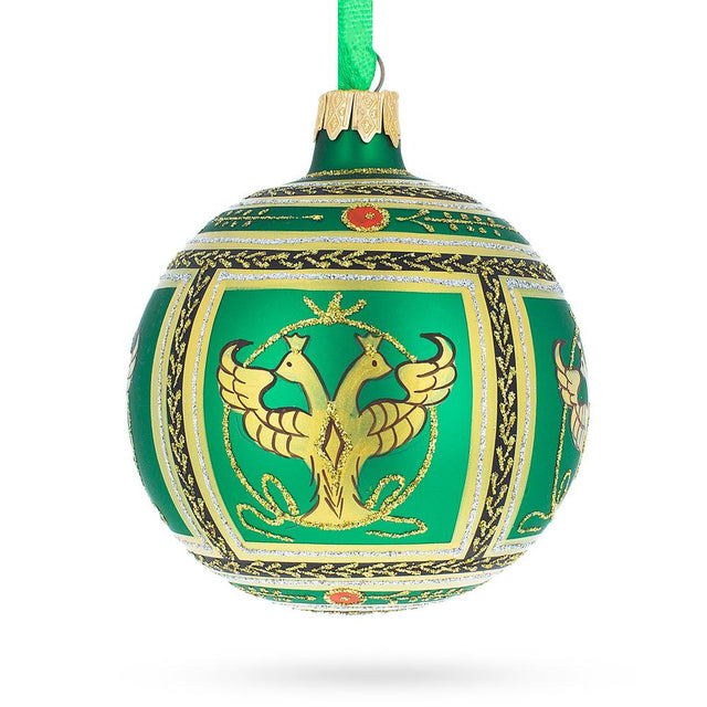 Regal 1912 Napoleonic Royal Egg Green - Blown Glass Ball Christmas Ornament 3.25 Inches in Green color, Round shape