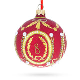Elegant 1893 Caucasus Royal Egg Red - Blown Glass Ball Christmas Ornament 3.25 Inches in Red color, Round shape
