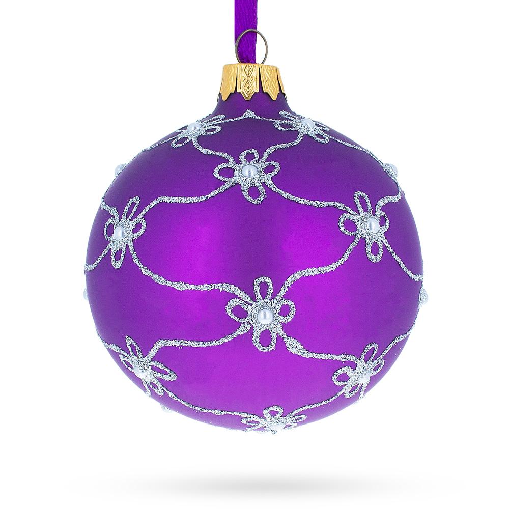 Regal 1906 Swan Egg Purple - Blown Glass Ball Christmas Ornament 3.25 Inches in Purple color, Round shape