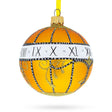 Exquisite 1899 Madonna Lily Clock Royal Egg - Blown Glass Ball Christmas Ornament, 3.25 Inches in Gold color, Round shape