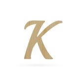 Wood Unfinished Wooden Playball Italic Letter K (6.25 Inches) in Beige color