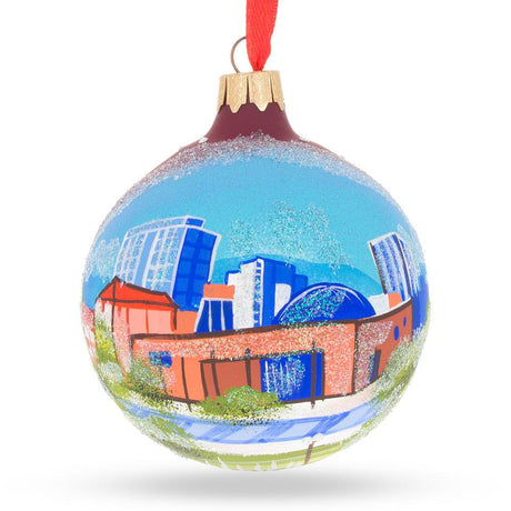 Glass San Jose, California Glass Ball Christmas Ornament 3.25 Inches in Blue color Round