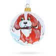Frolic in the Flurries: Puppy on the Snow Blown Glass Christmas Ornament 3.25 Inches in White color, Round shape