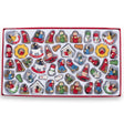 Set of 48 German Style Miniature Wooden Christmas Ornaments in Red color,  shape