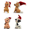 Chick, Piglet, Calf and Pony in Santa Hats- Christmas Ornaments 3 Inches by BestPysanky